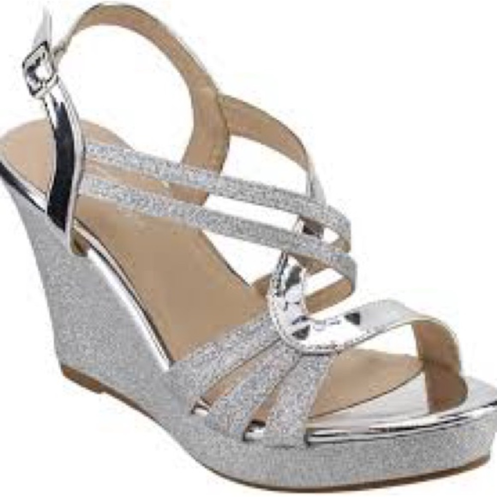 Forever Glitter Strappy Wedge Platform Heels